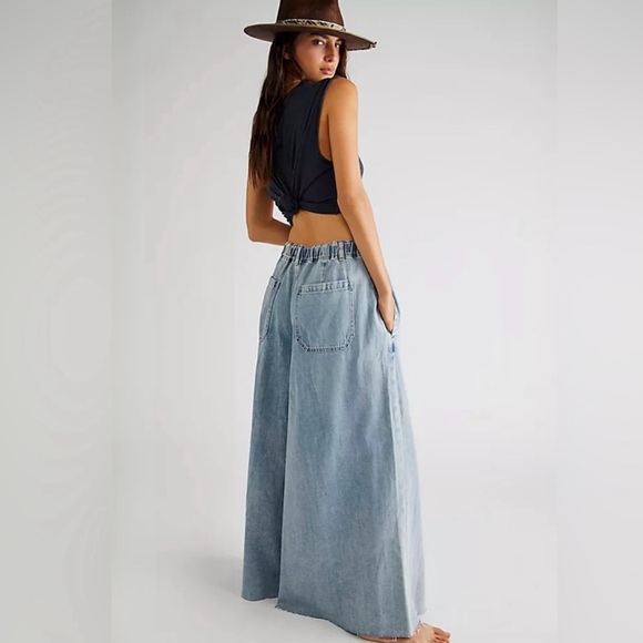Free People Denim - Free People Light Blue Wide Leg Jeans